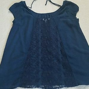 Navy blue flutter top